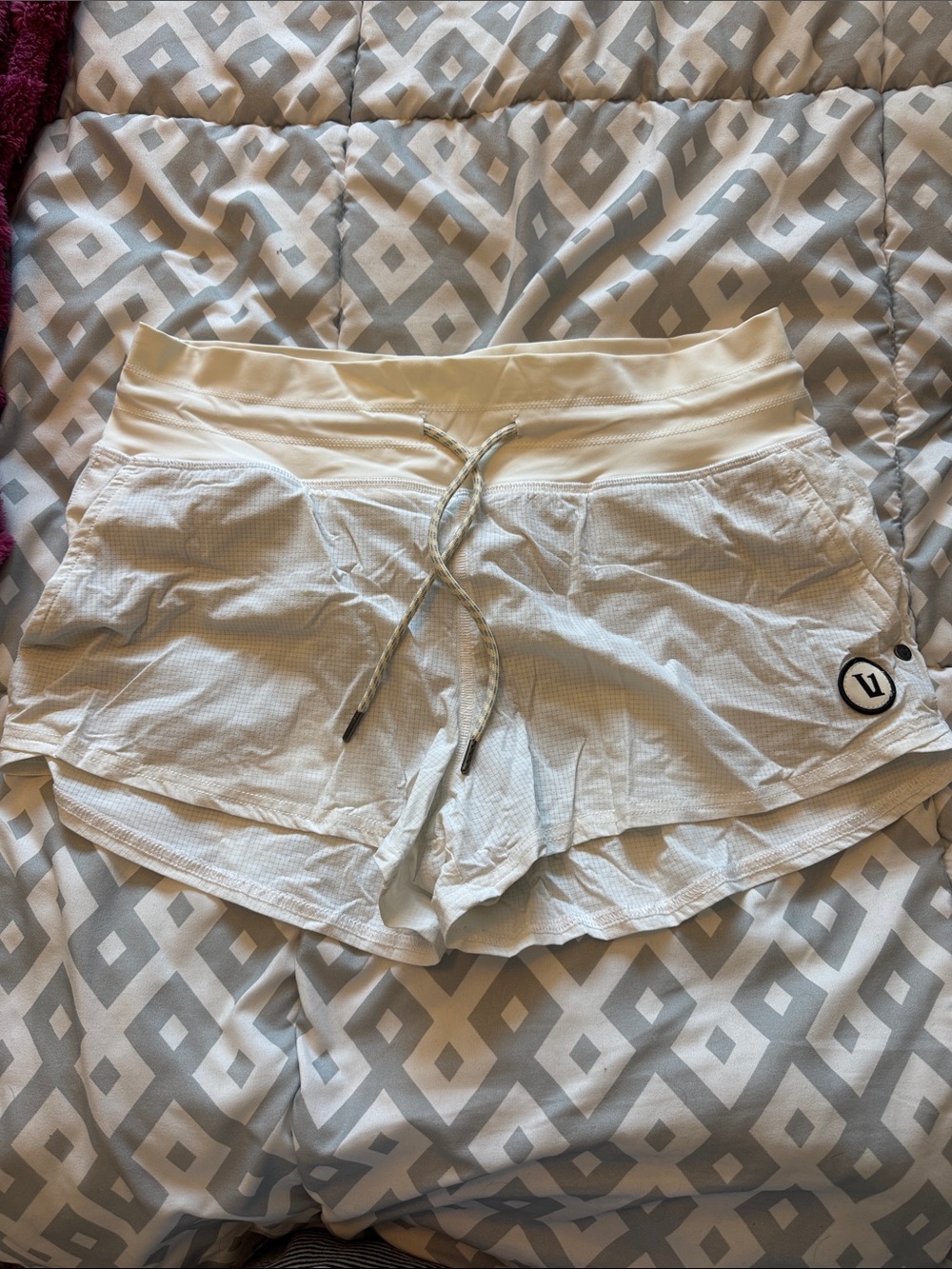 Vuori Cream Drawstring Athletic Shorts